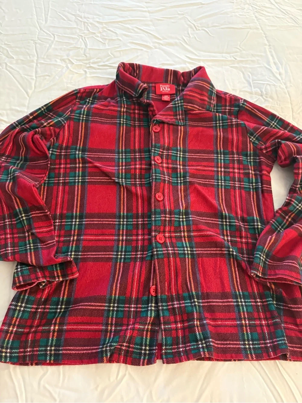 Macy's Red and Green Plaid Kids Pajama Set